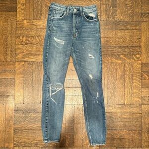H&M Vintage Skinny Coupe Jeans Size 26 x 27 High Rise Distressed